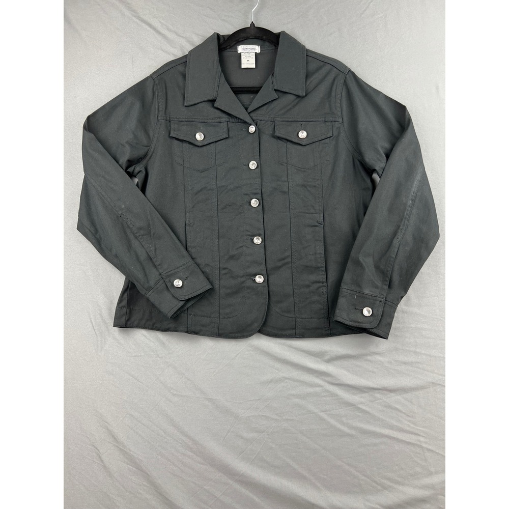 New York New York Jacket Womens M Las Vegas Hotel Casino Black Rhinestone Good